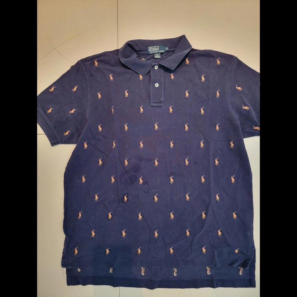 Vintage Polo Shirt XL Ralph Lauren Embroidered Ponies Pony